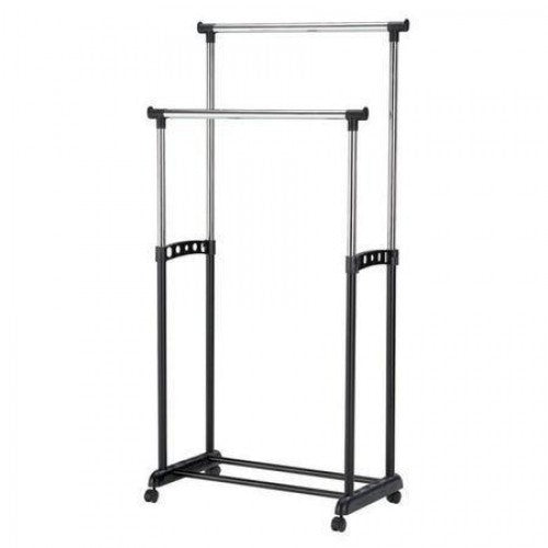 Suport metalic mobil dublu pentru imbracaminte