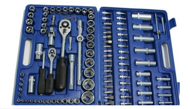 Trusa 108 piese tubulare cromate Chrome Vanadium