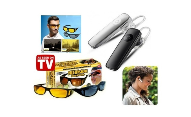 Casca Bluetooth + Set 2 perechi ochelari de condus