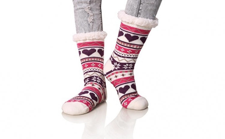 Set 2 perechi ciorapi cu interior imblanit pentru femei Model Winter Season