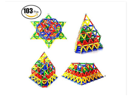 Joc creativ pentru copii, Magnastix 103 piese