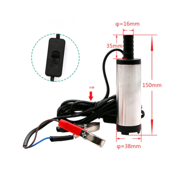 Pompa transfer combustibil electrica 12V profesionala submersibila 15 L/min