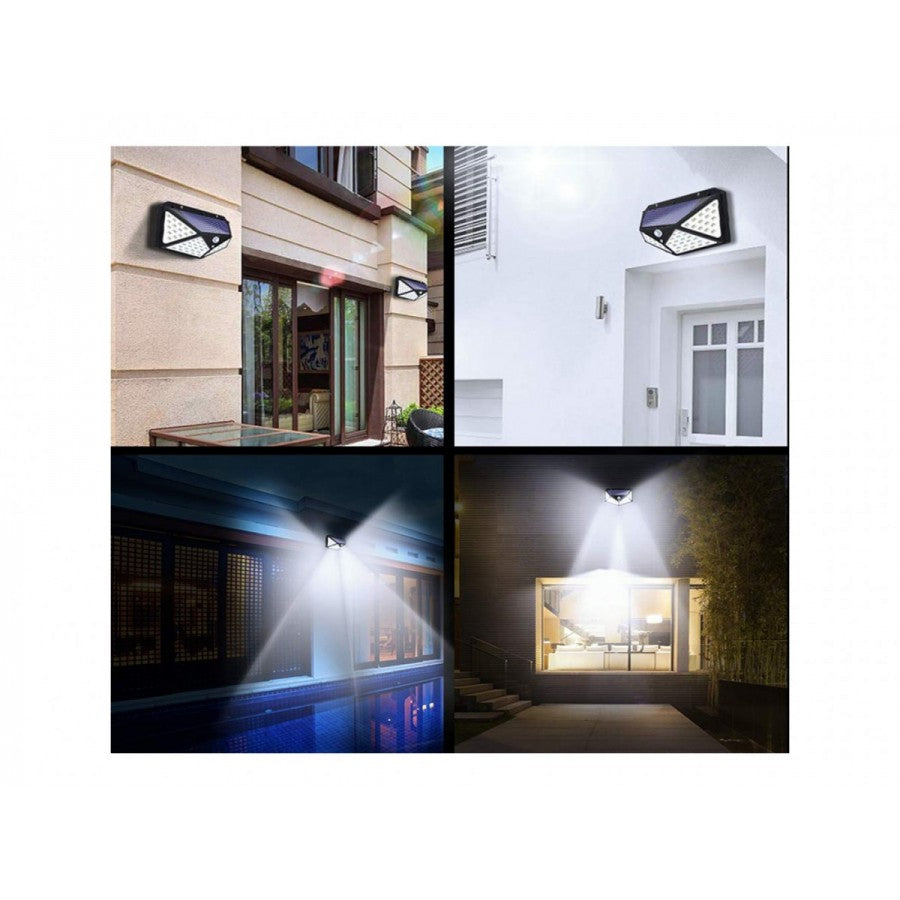 Lampa solara 100 LED 3 moduri de functionare, incarcare solara si senzor de miscare