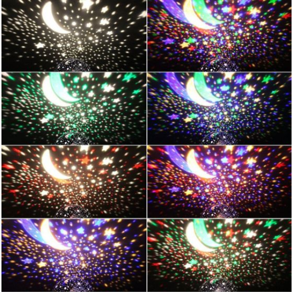 Lampa muzicala cu proiectie stele si luna
