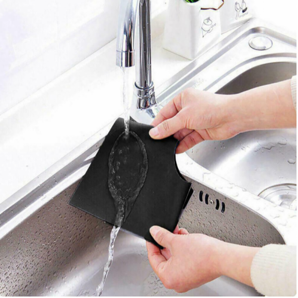 Set 4 folii de protectie aragaz, teflon, lavabile, reutilizabile, Negru