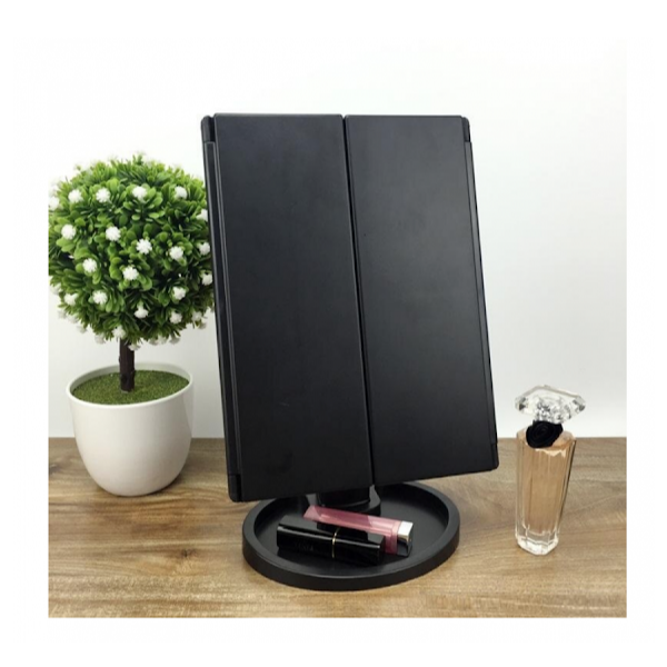 Oglinda cosmetica LED extensibila, buton tactil