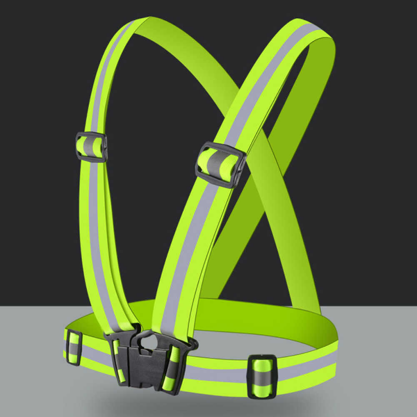 Ham reflectorizant reglabil, banda 5 cm, verde, unisex, universal