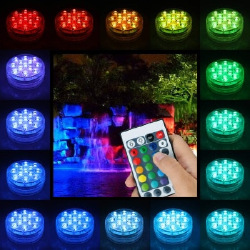 Set 4 lampi led cu telecomanda , rezistente la apa