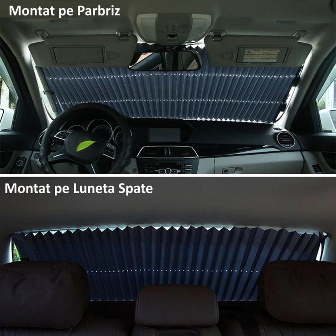 Parasolar auto retractabil pentru parbriz sau luneta