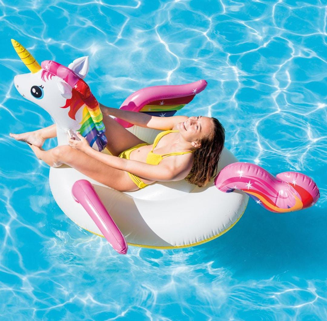 Unicorn gonflabil cu manere, 201 x 140cm
