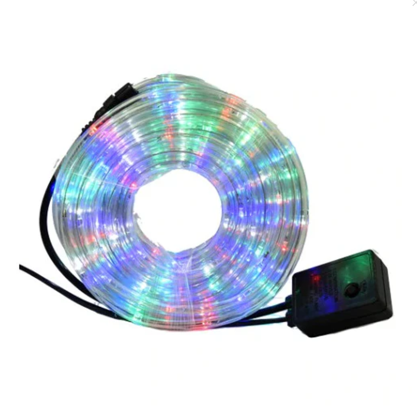 Instalatie furtun, interior - exterior, 10m, 8 jocuri lumini 220V, diverse culori