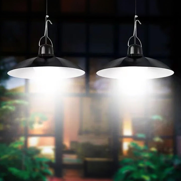 Set panou solar cu 2 becuri LED cu aplica, telecomanda, 50W
