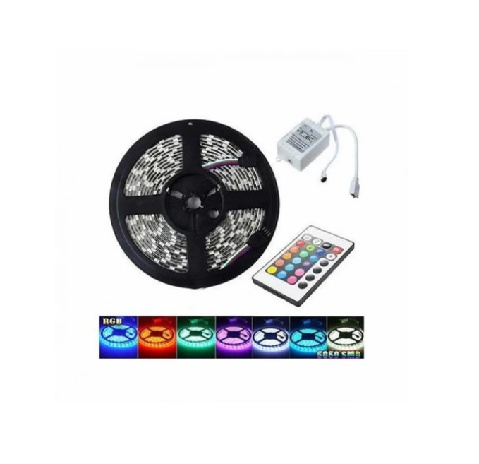 Banda LED cu 300 led-uri, diverse culori, telecomanda si joc de lumini multicolore