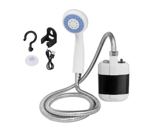 Dus portabil de camping cu robinet incorporat, USB pentru interior/exterior