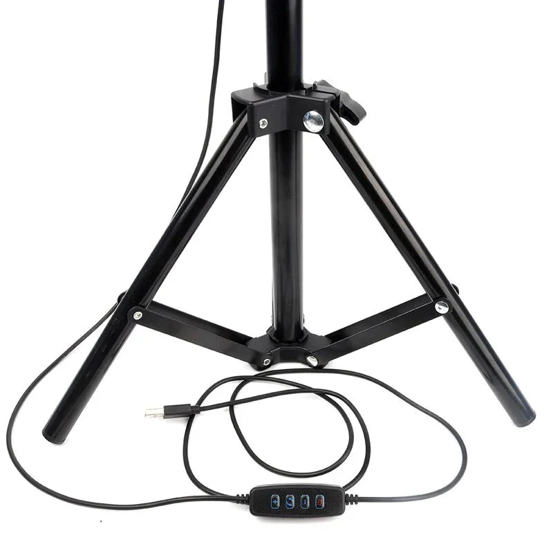 Lampa circulara cu trepied si suport selfie