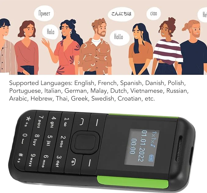 Mini telefon Dual Sim BM222, 68 x28 mm