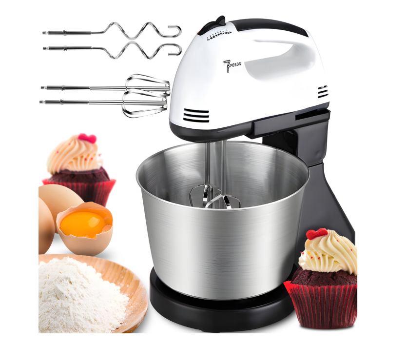 Mixer 2 in 1 cu bol din otel inoxidabil de 2L, 1200W, 7 viteze