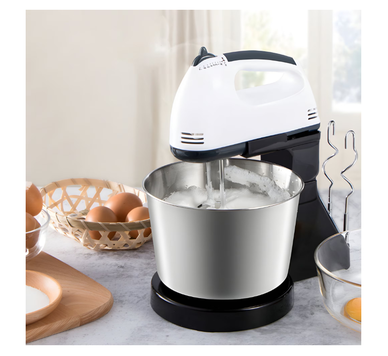 Mixer 2 in 1 cu bol din otel inoxidabil de 2L, 1200W, 7 viteze