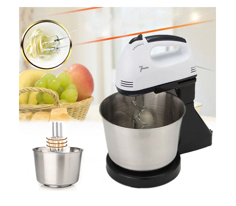 Mixer 2 in 1 cu bol din otel inoxidabil de 2L, 1200W, 7 viteze