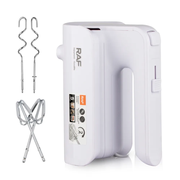 Mixer de mana RAF, 800W, 5 viteze, 22000rpm, Rosu/Alb