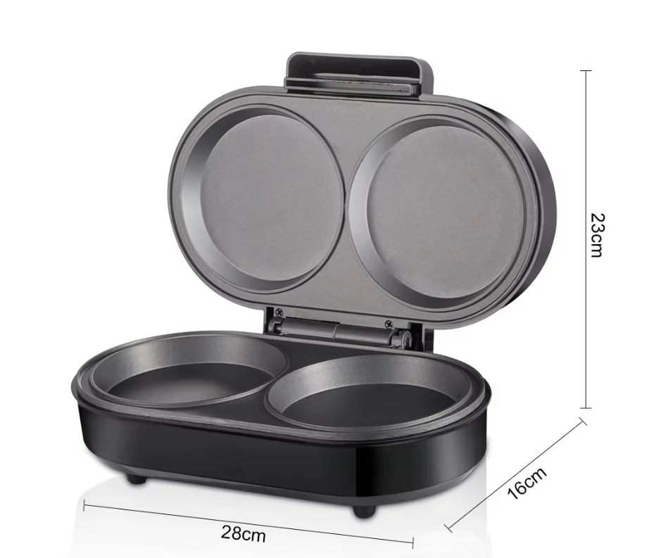 Aparat electric multifunctional dublu pentru burgeri/omleta/waffles/clatite, 850W