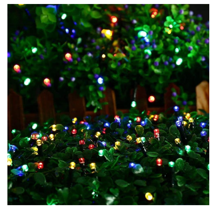 Set 3 x instalatie solara 100 led, exterior, multicolor,albastru, alb rece, alb cald