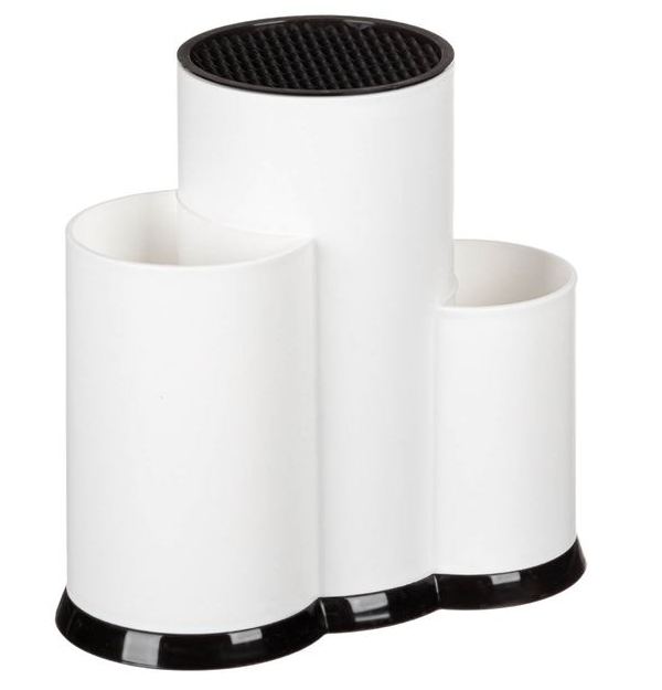 Suport ustensile de bucatarie, alb din plastic 23x12x22cm