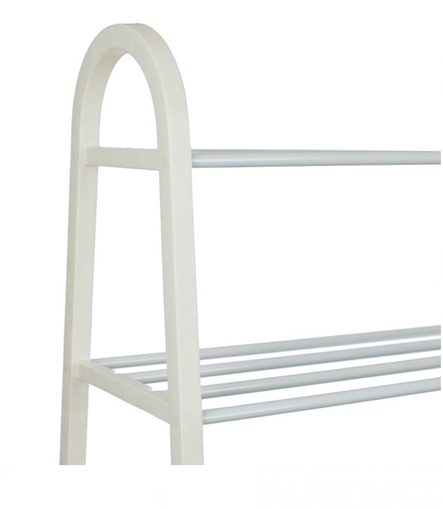 Suport Incaltaminte cu 4 Rafturi Alb 61x28x64cm