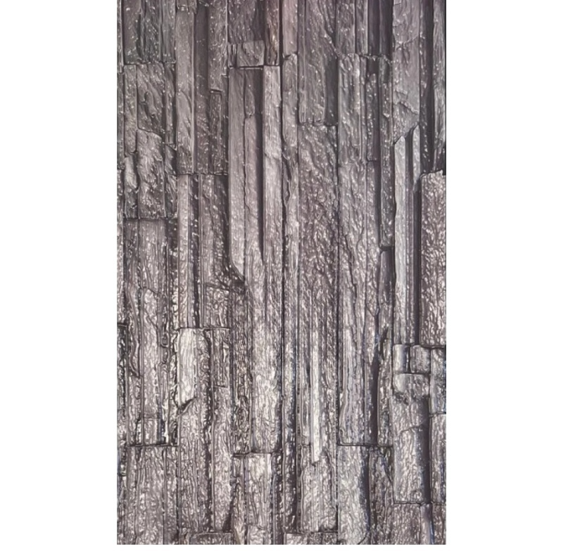 Set 10 Bucati tapet autoadeziv 3D 30X60 cm model piatra bej-gri