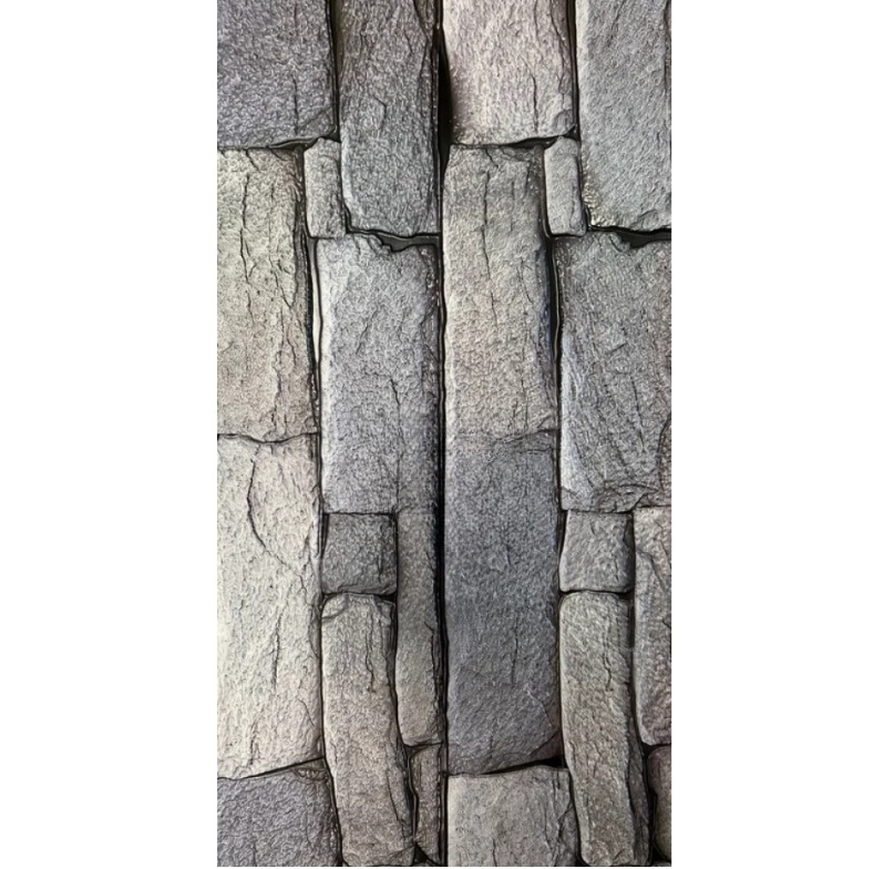 Set 5 Bucati tapet autoadeziv 3D 30X60 cm model piatra gri-inchis/gri-deschis