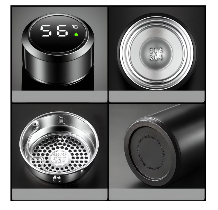 Oferta 1+1 - Termos Smart, otel inoxidabil, afisaj LED temperatura, 500ml