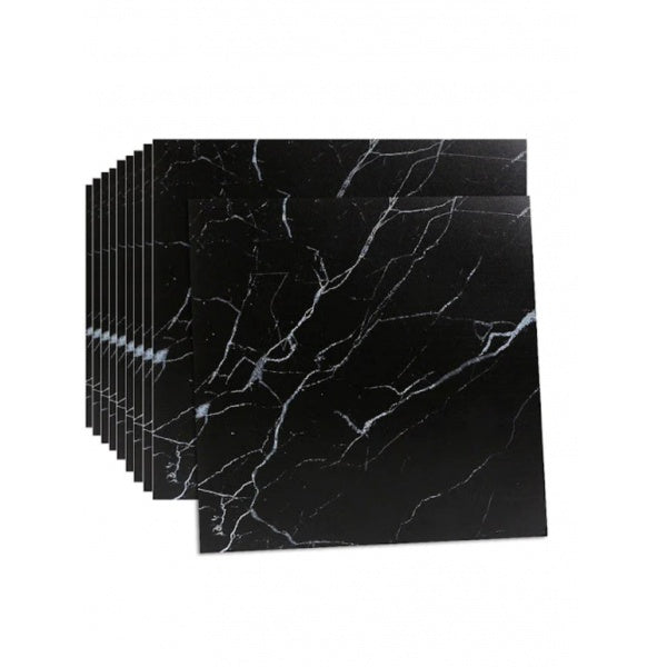 Set 5 x placi autoadezive pentru perete tip marmura neagra 60x60 cm