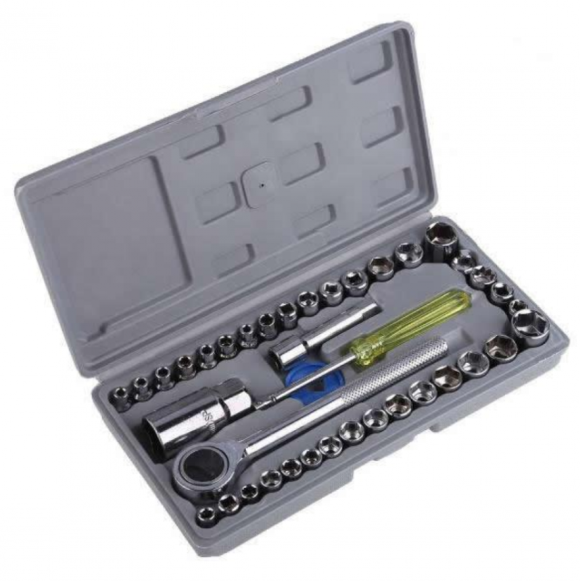 Trusa cu 40 chei tubulare + Set doua chei universale + ARTICOL CADOU!