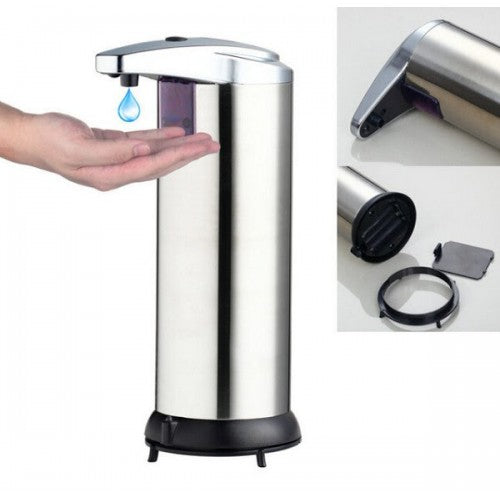 Dozator metalic de sapun cu senzor + Dozator pasta de dinti + suport 5 periute