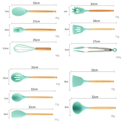 Set 12 ustensile de bucatarie, din silicon alimentar