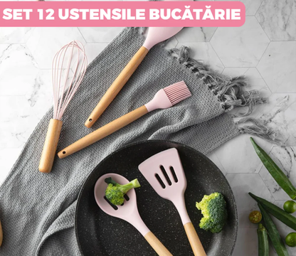 Set 12 ustensile de bucatarie, din silicon alimentar