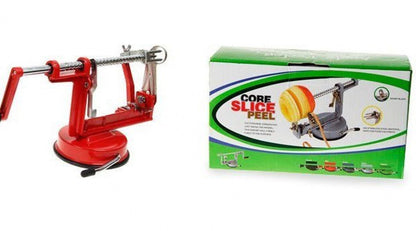 Aparat pentru curatat, scobit si feliat mere si cartofi