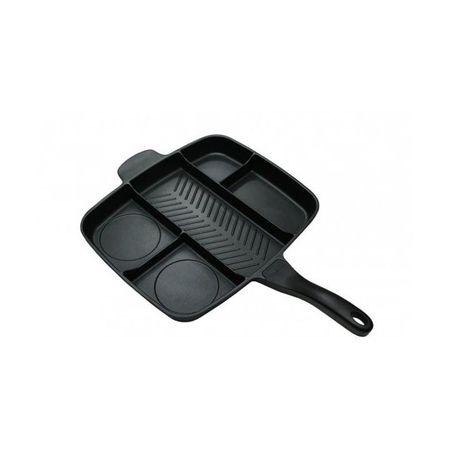 Tigaie grill multifunctionala - cu 5 compartimente pentru gatit