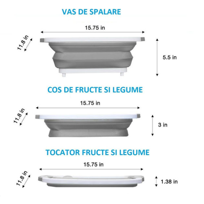 Tocator pliabil multifunctional cu dop 40 x 30 x 3 cm