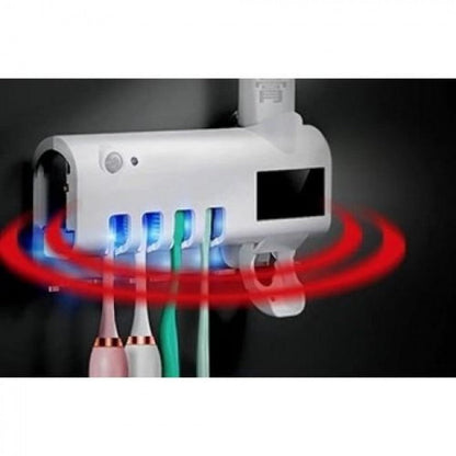 Dozator pasta de dinti cu alimentare solara si sterilizator UV pentru periute