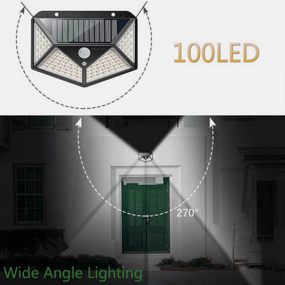 Set 2 lampi 100 LED, 3 moduri de functionare, incarcare solara si senzor de miscare