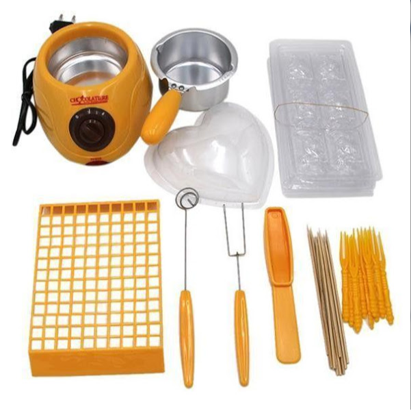 Aparat electric pentru topit ciocolata + Set Fondue - Chocolatiere