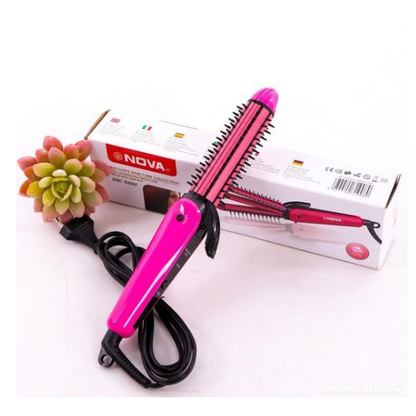 Placa de par, ondulator + perie, 3 in 1 Nova