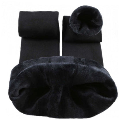 Set 2 perechi colanti IMBLANITI, simpli, caldurosi, marime universala, NEGRU