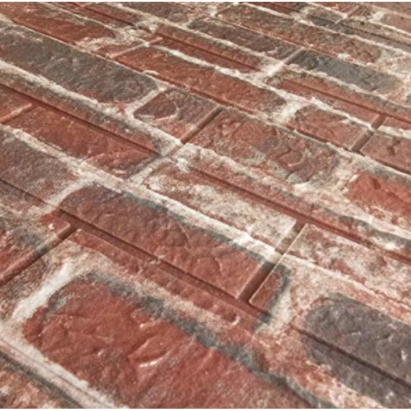 Tapet autoadeziv caramizi maro, 77 x 70 cm, spuma moale 3D