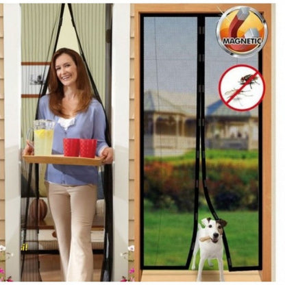 Set 2 perdele magnetice anti-insecte, dimensiunea 210x100 cm NEGRU/MARO