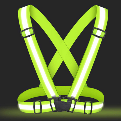 Ham reflectorizant reglabil, banda 5 cm, verde, unisex, universal