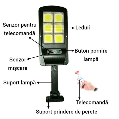Lampa solara cu inductie si telecomanda