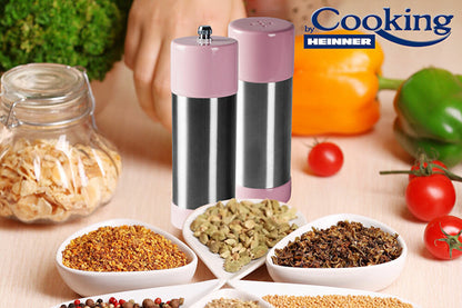 Set rasnita piper + solnita, heinner, inox si plastic, 16 cm