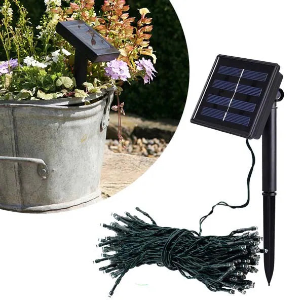 Ghirlanda luminoasa solara pentru gradina cu 100 LED, Multicolor